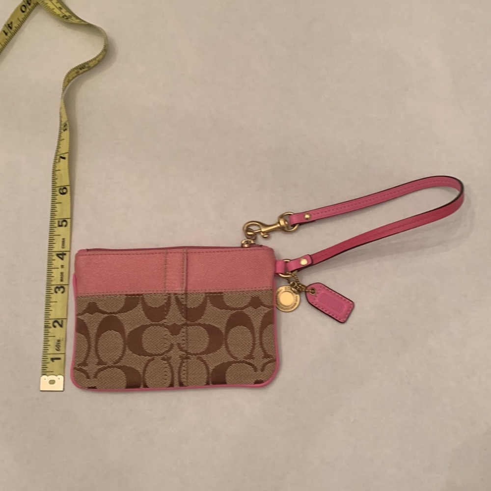 Coach Pink ,Brown & Tan Wristlet - Picture 3 of 4